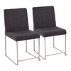 Fuji - Contemporary High Back Dining Chair (Set of 2) - Charcoal