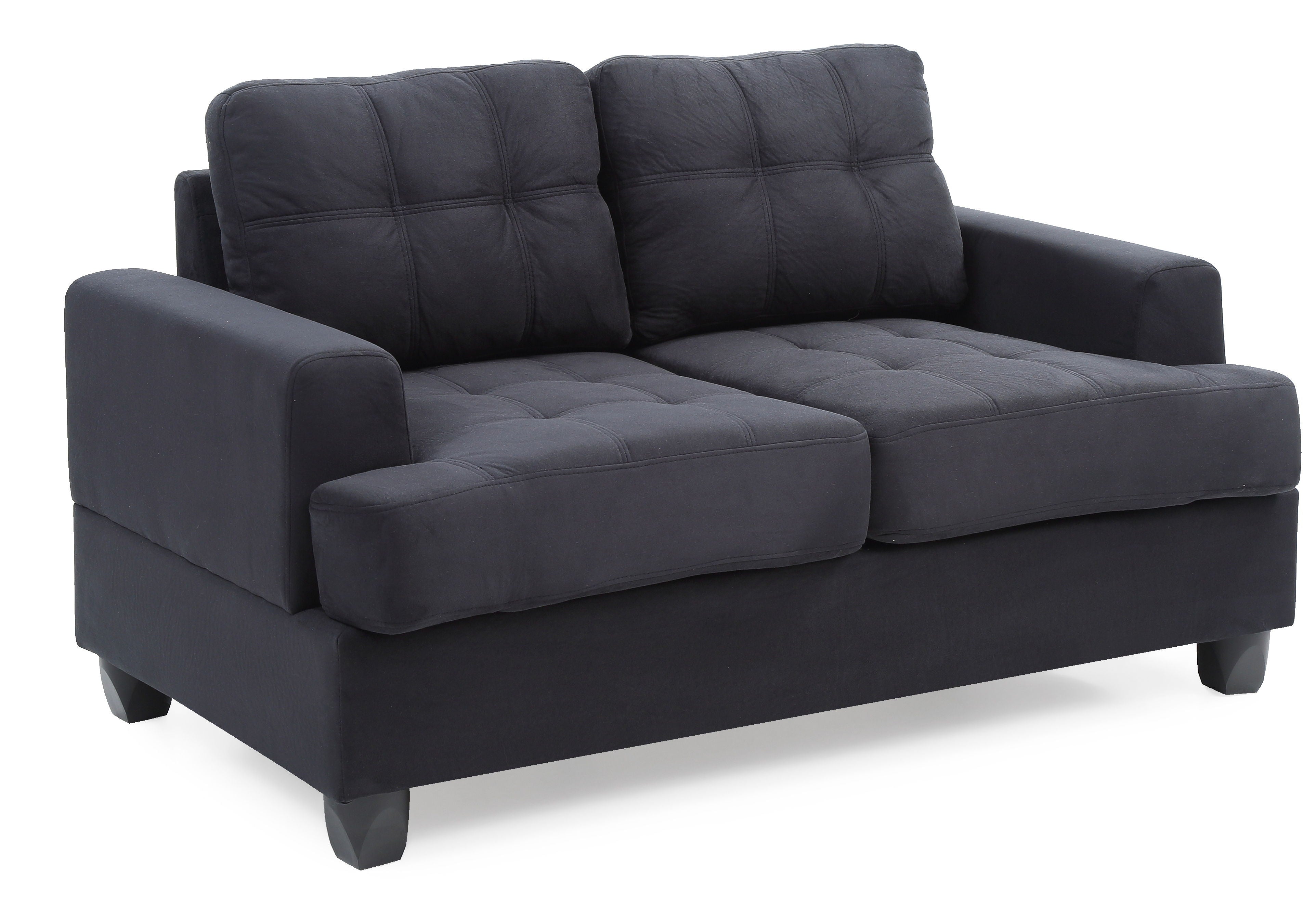 Cozy Transitional Loveseat For Two - Black