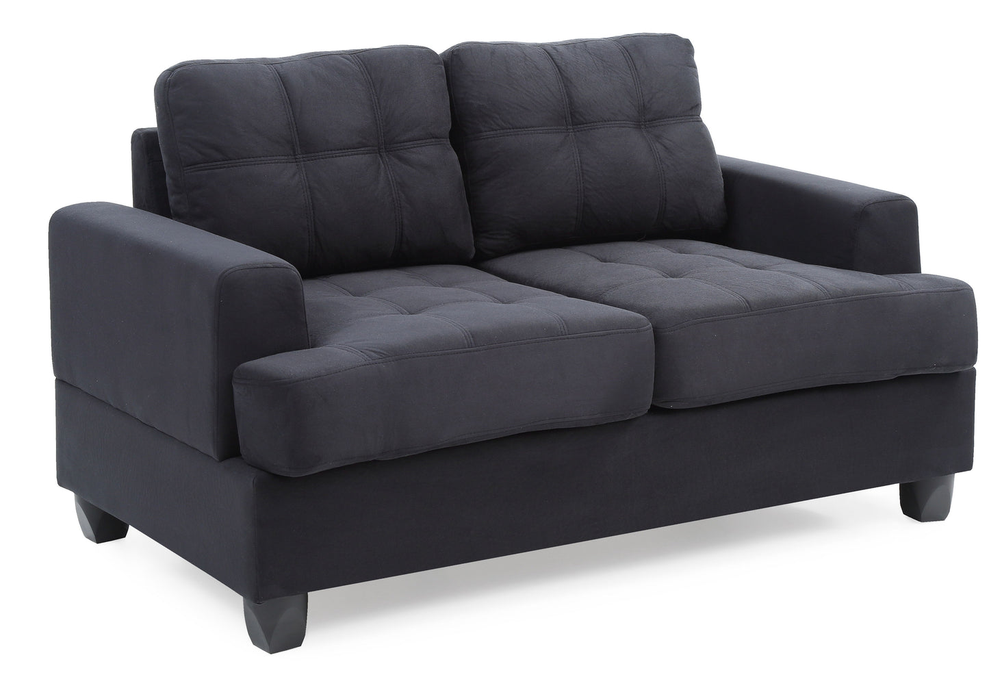 Cozy Transitional Loveseat For Two - Black