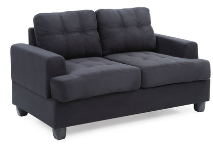Cozy Transitional Loveseat For Two - Black
