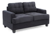Cozy Transitional Loveseat For Two - Black