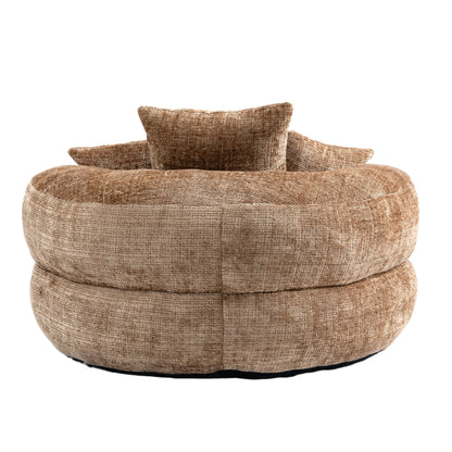 Lazy Sofa Durable Comfort Lounger High Back Bean Bag Chair With 3 Pillows - Coffee
