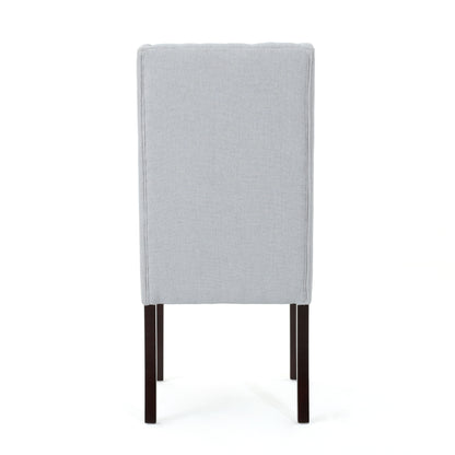 Sophisticated Tufted Dining Chair (Set of 2) With High Back And Birch Wood Legs - Light Gray