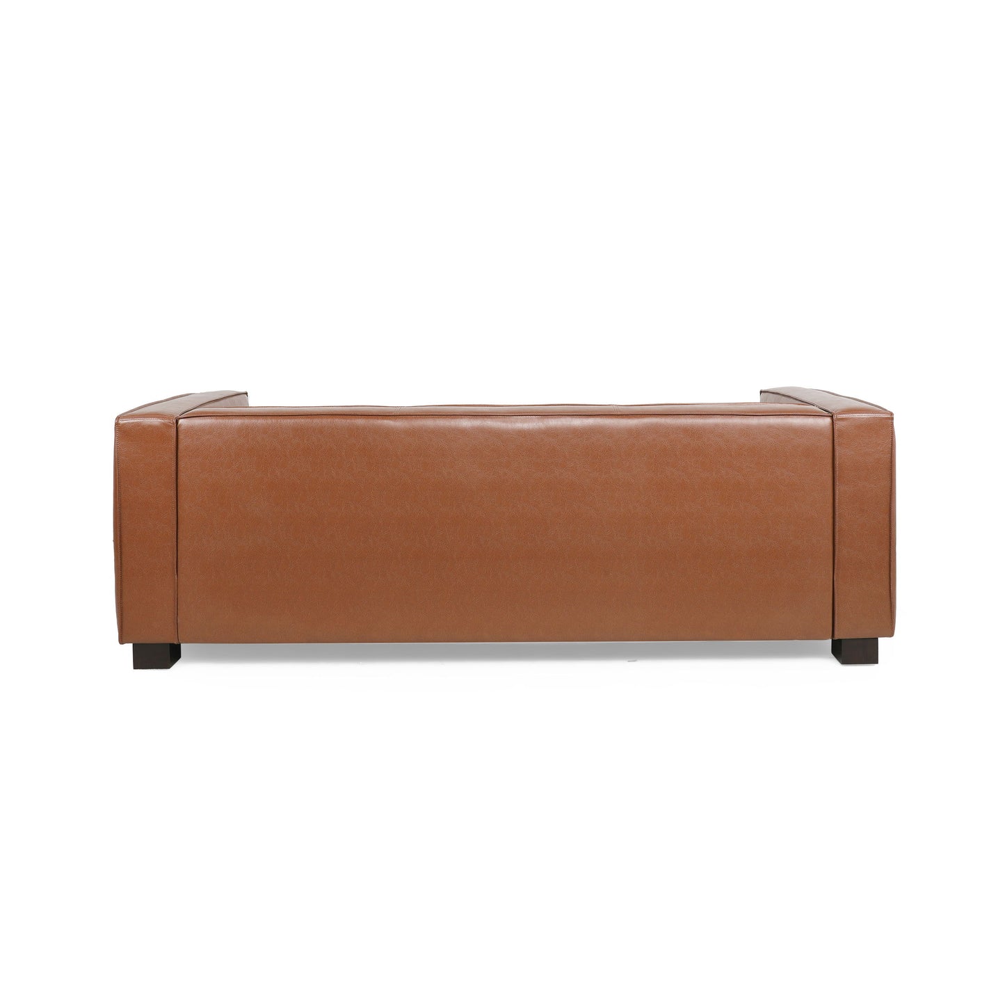 Contemporary 3 Seater Sofa With Tuxedo Design - Light Brown