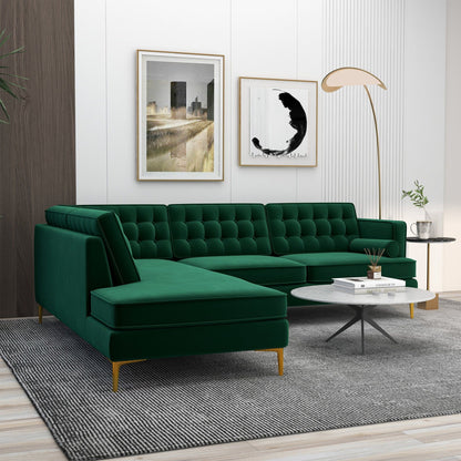 Brooke - Sectional Sofa Left Facing - Green