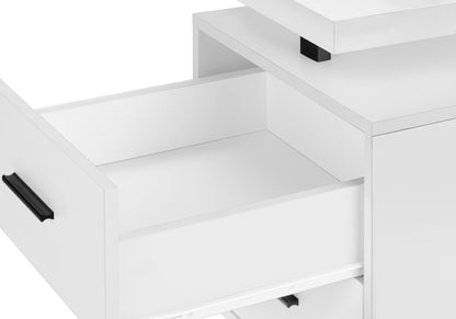 Computer Desk For Home Office, Laptop, Left, Right Set - Up & Storage Drawers - White