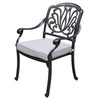 Patio Outdoor Aluminum Dining Armchair With Cushion (Set of 2) - Cast Silver