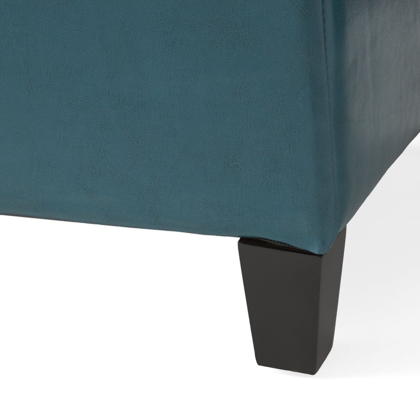 Glouster - Contemporary Storage Ottoman With Upholstered - Teal