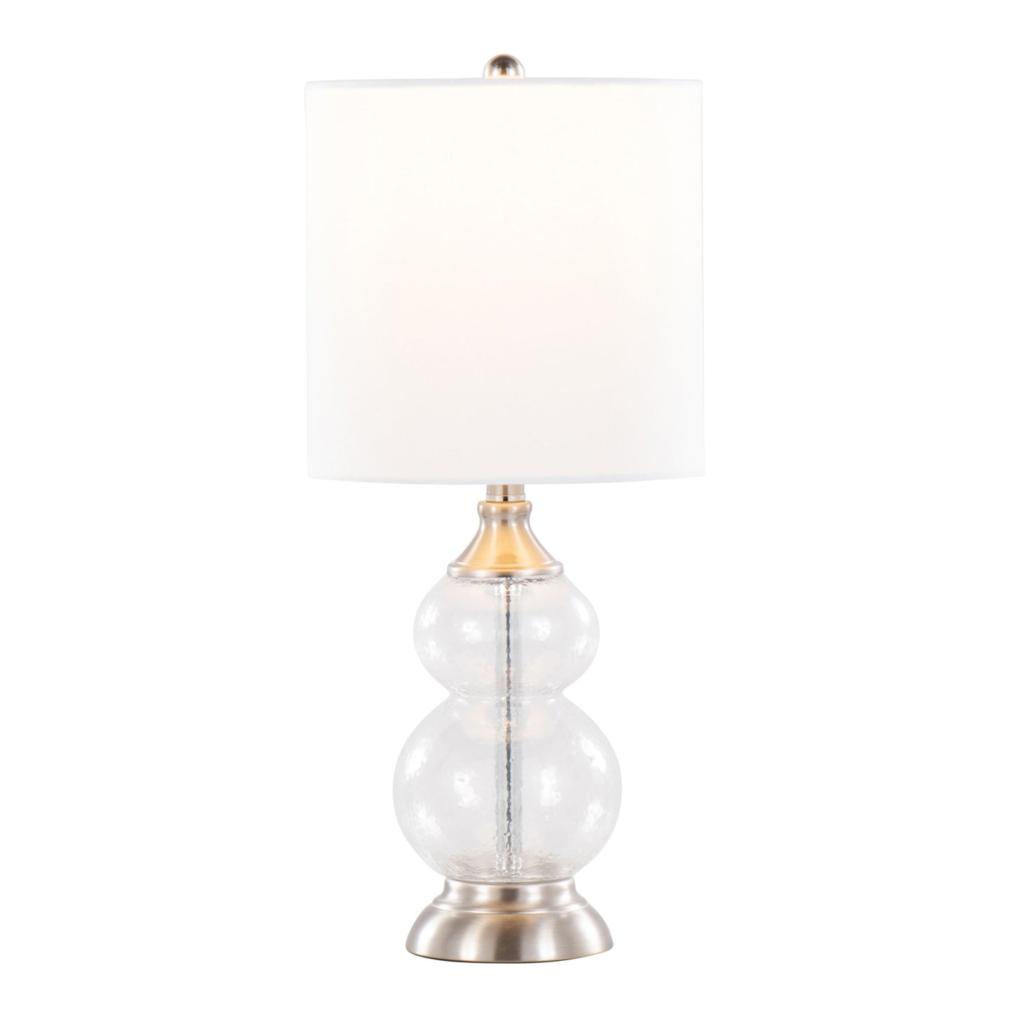 Belle - Contemporary Clear Wrinkle Lamp (Set of 2) - Nickel / White