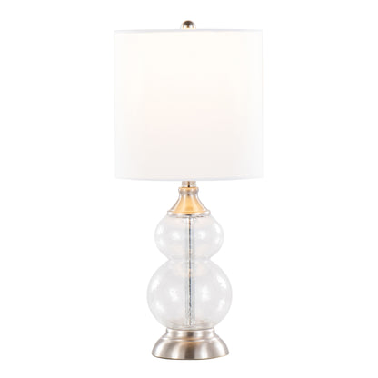 Belle - Contemporary Clear Wrinkle Lamp (Set of 2) - Nickel / White