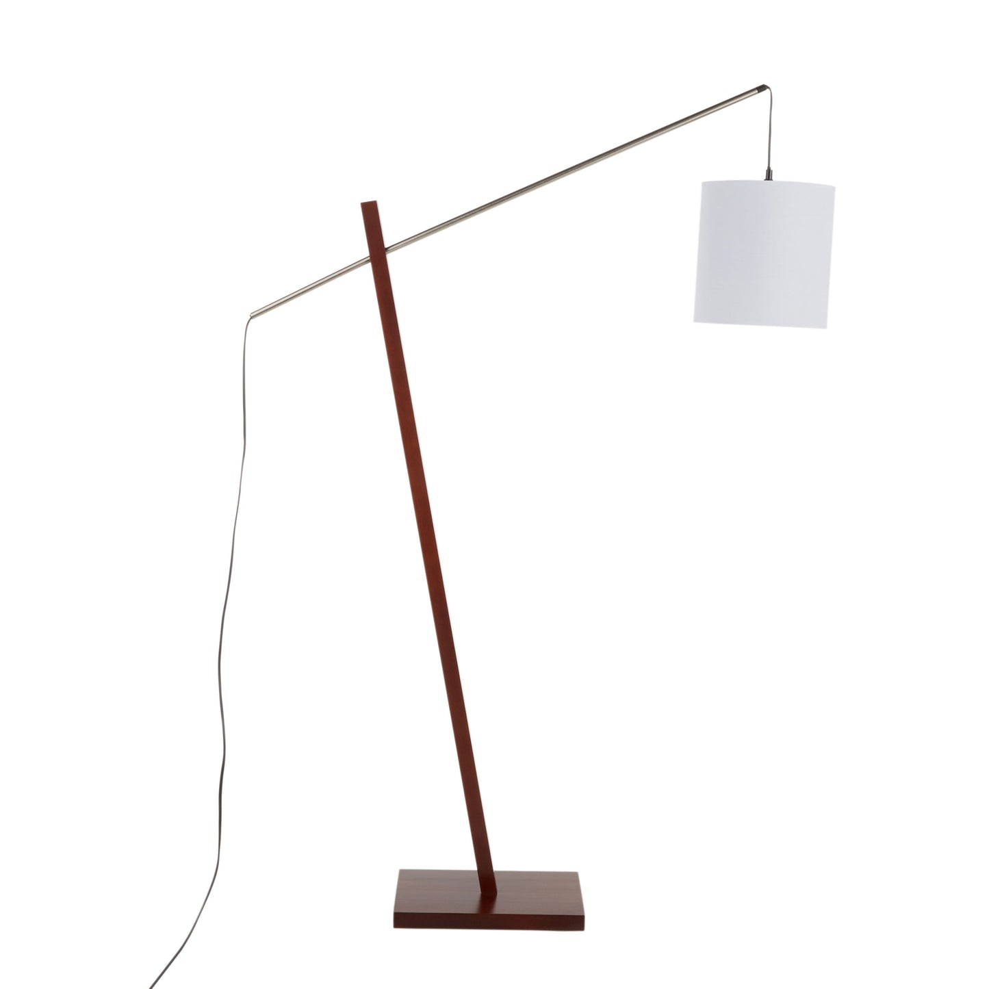 Arturo - Contemporary Floor Lamp - Walnut / White