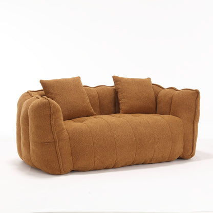Soft Beanbag Chair With High Resilience Foam Core For Two People - Yellow