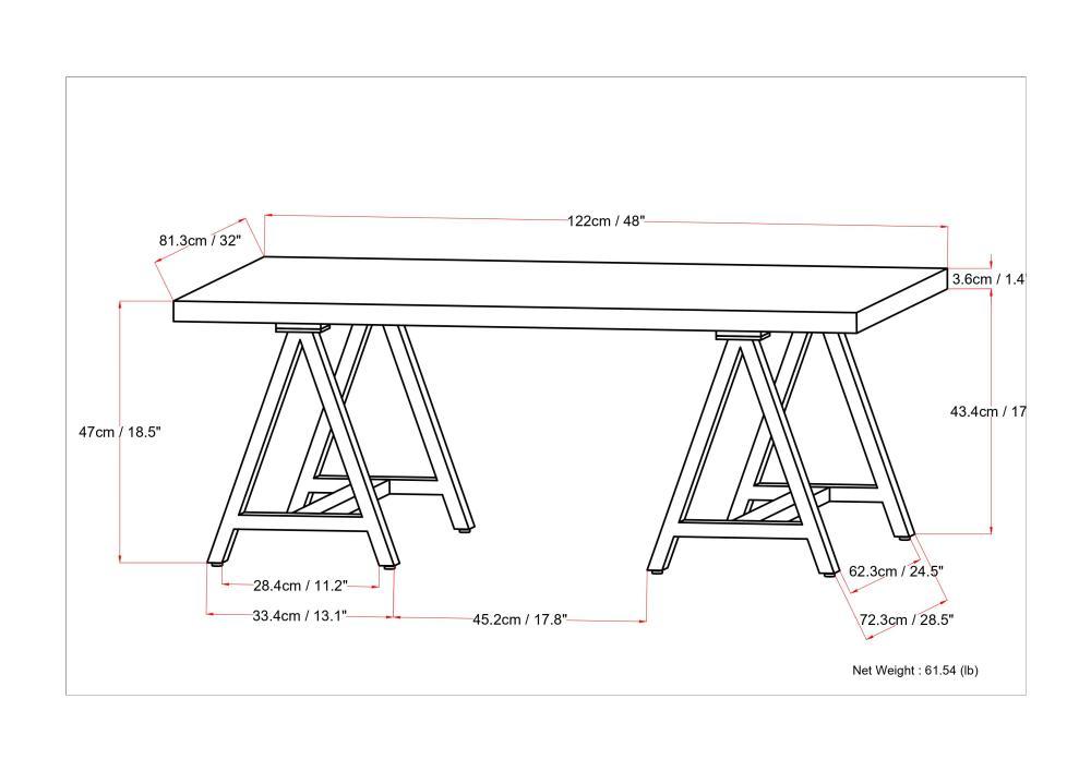 Sawhorse - Solid Walnut Veneer And Metal Coffee Table - Walnut