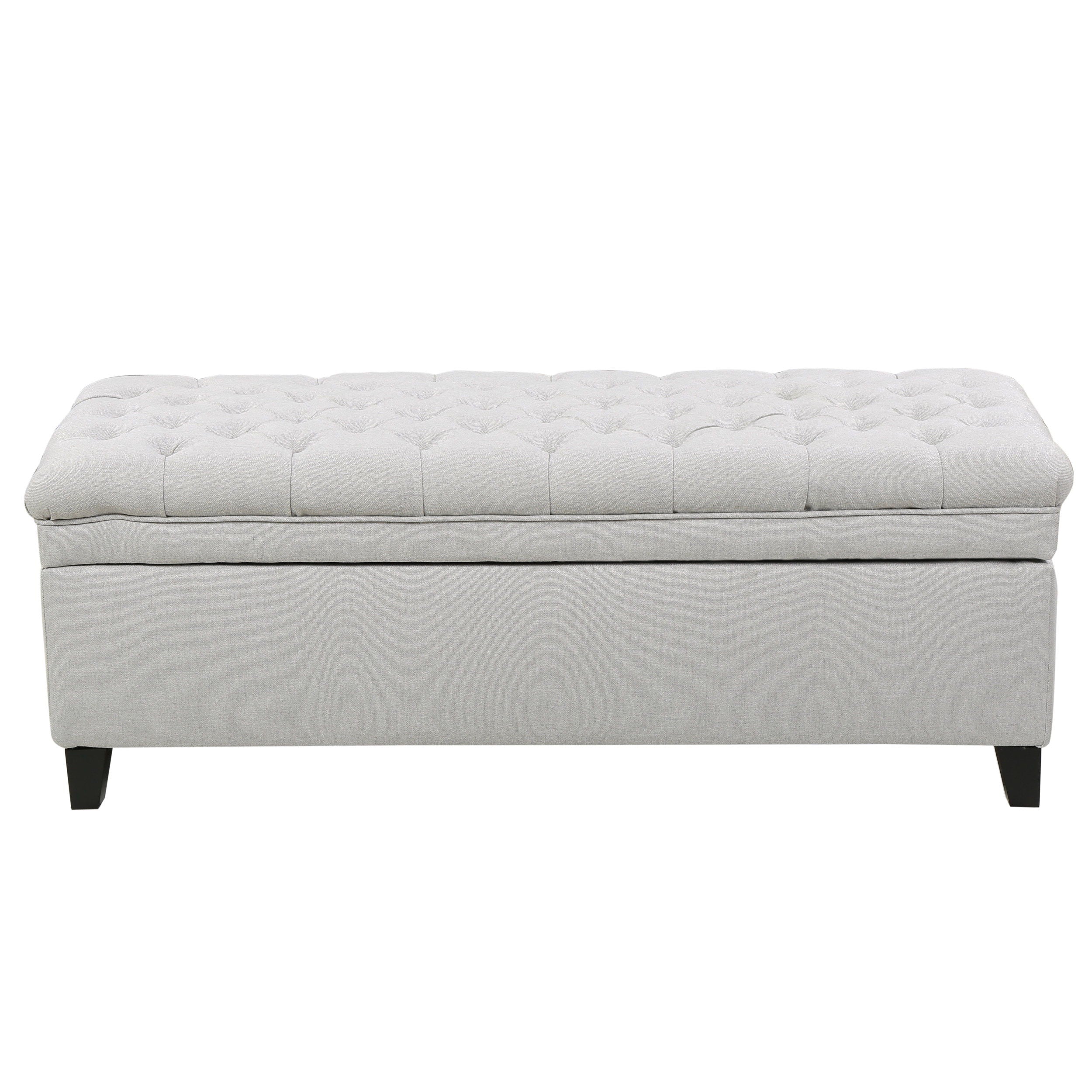 Juliana - Storage Ottoman Fabric - Light Gray
