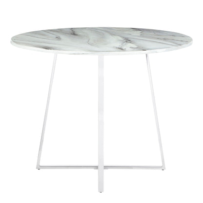 Cosmo - Contemporary / Glam Dining Table - Chrome / White