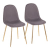 Pebble - Contemporary Chair (Set of 2) - Gold / Charcoal
