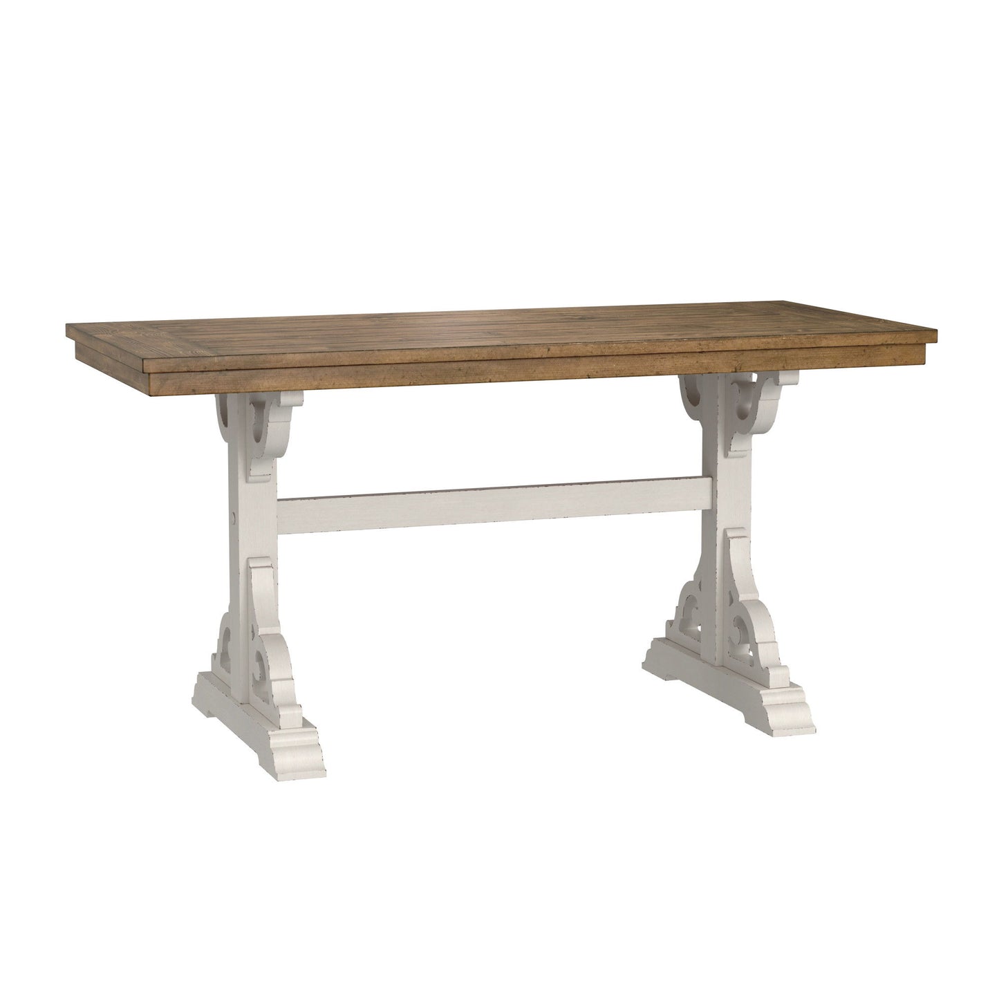Haidel - Trestle Gathering Table - Brown / White