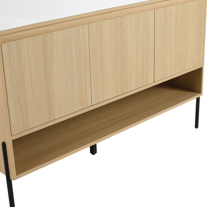 Modern Bathroom Vanity Combo With Single Resin Sink And Storage Cabinet, Multilayer Solid Wood - Oak