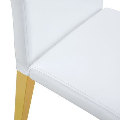 (Set of 4) Backrest Chairs With Gold Metal Legs A Perfect Match, Suitable For Minimalist And Contemporary Home Decor Styles - White / Gold