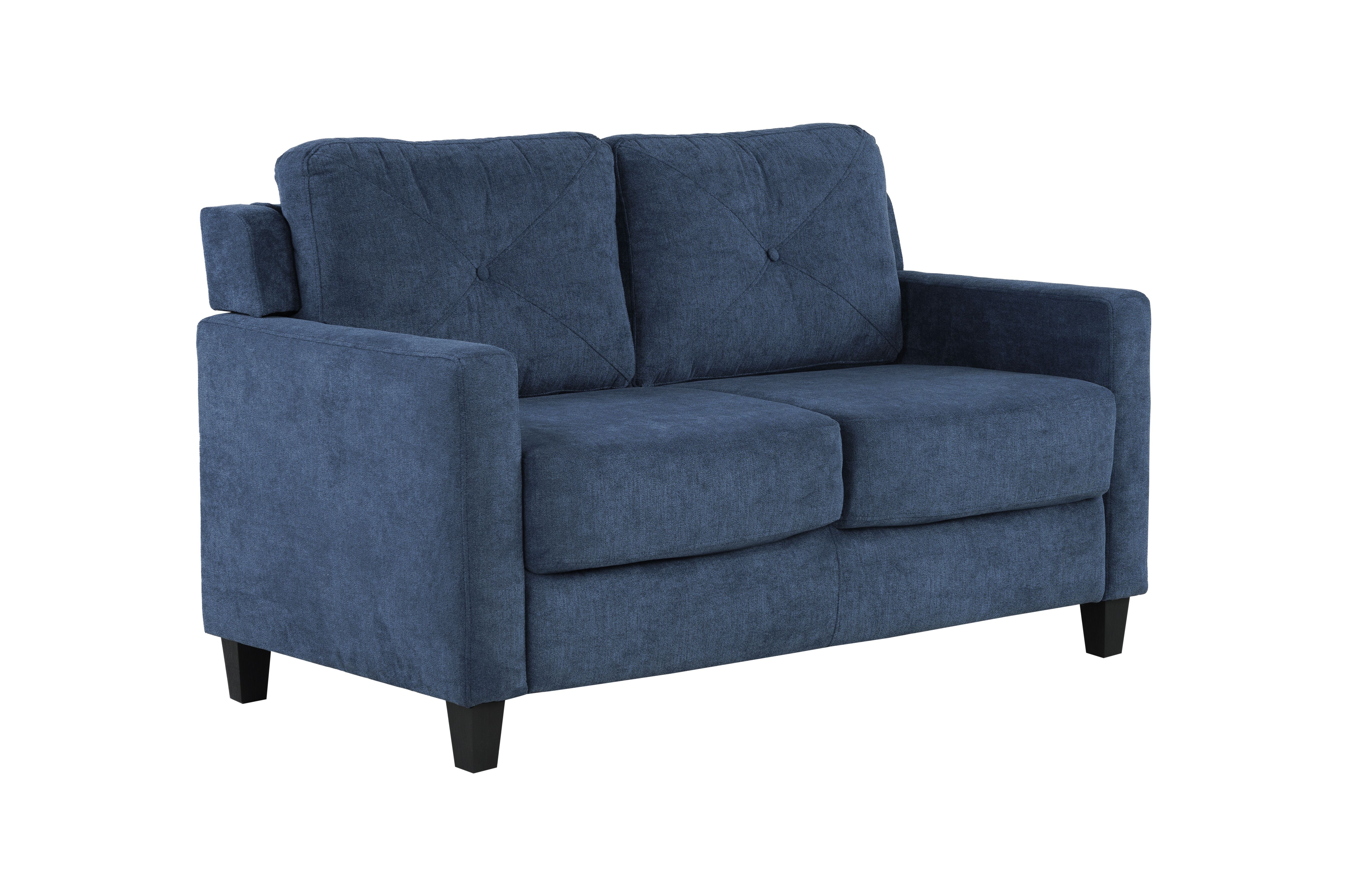 Horatio - Chenille 2 Seater Loveseat - Navy