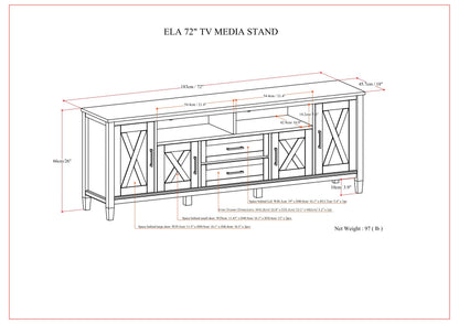 Ela - TV Media Stand - Smoky Brown
