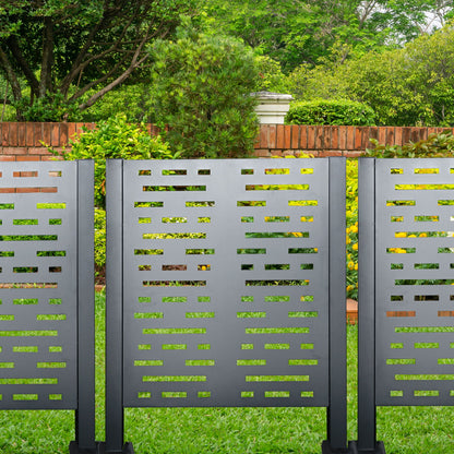 3Ft X 3Ft Air Conditioner Fence For Outdoor Units, Metal Privacy Fence Cover, Perfect To Conceal Air Conditioning Units - Charcoal