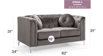 Contemporary Loveseat - Dark Gray