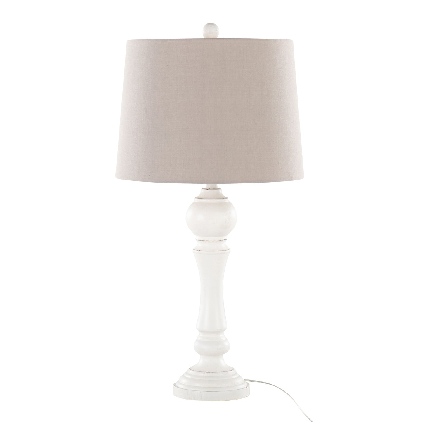 Winston - Farmhouse Poly Table Lamp (Set of 2) - Distressed Off White Poly / Light Gray