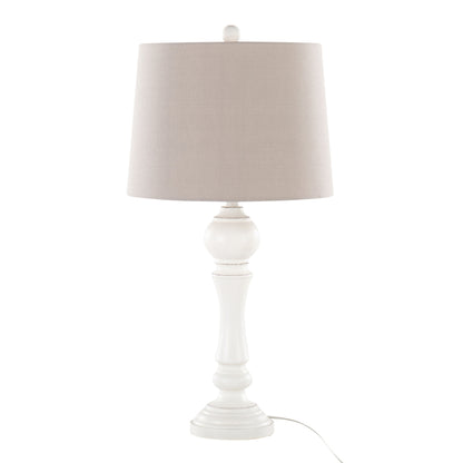 Winston - Farmhouse Poly Table Lamp (Set of 2) - Distressed Off White Poly / Light Gray