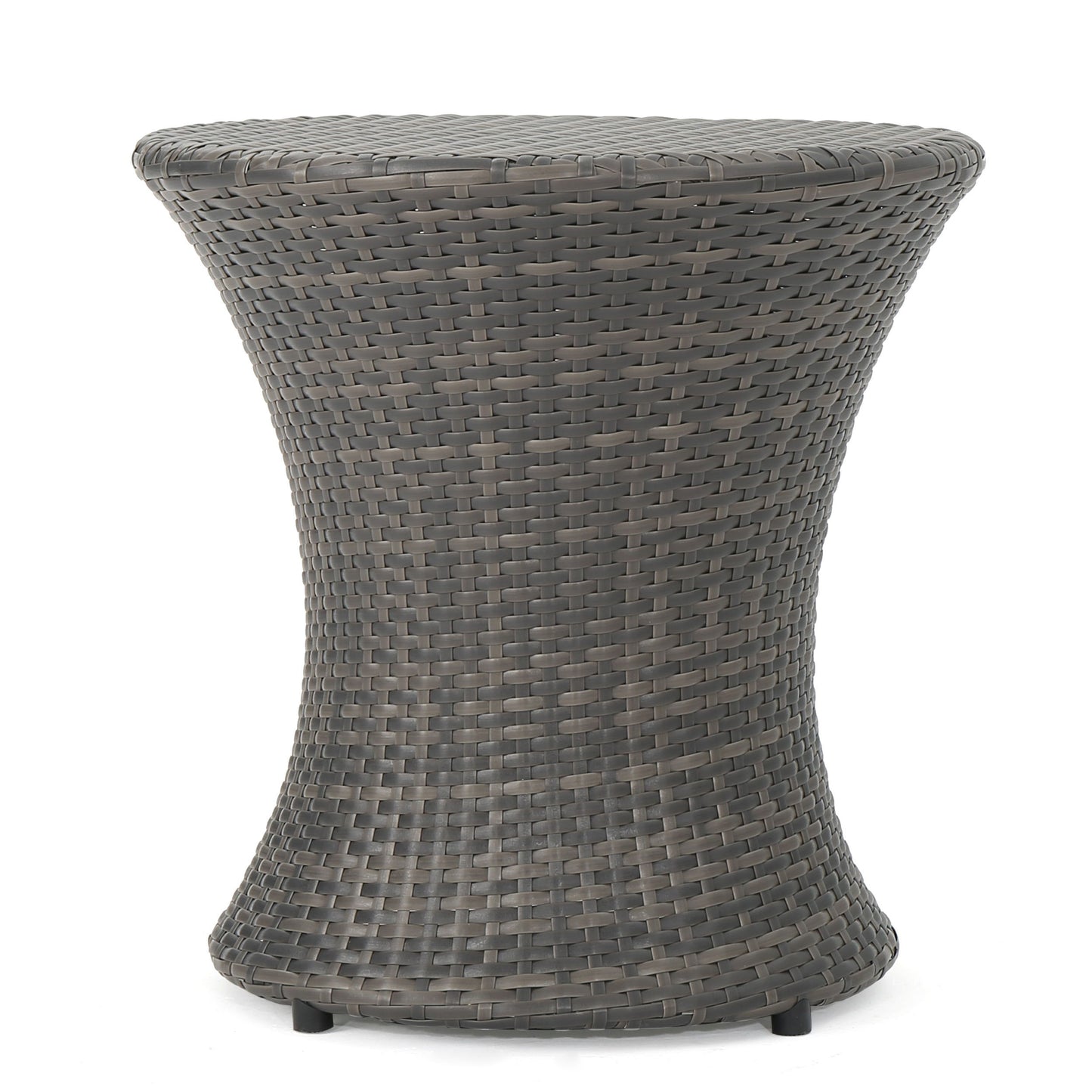 Thrive - Hourglass Rattan Table With No Glass Top - Gray