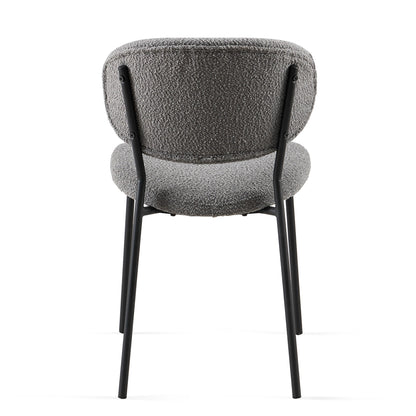Boucle Dining Chairs, Dining Chairs With Metal Legs For Dining Room, Kitchen, Living Room (Set of 2) - Gray