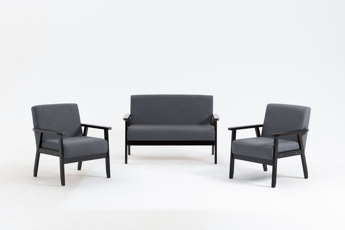 Bahamas - Loveseat And 2 Chair Living Room (Set of 3) - Espresso