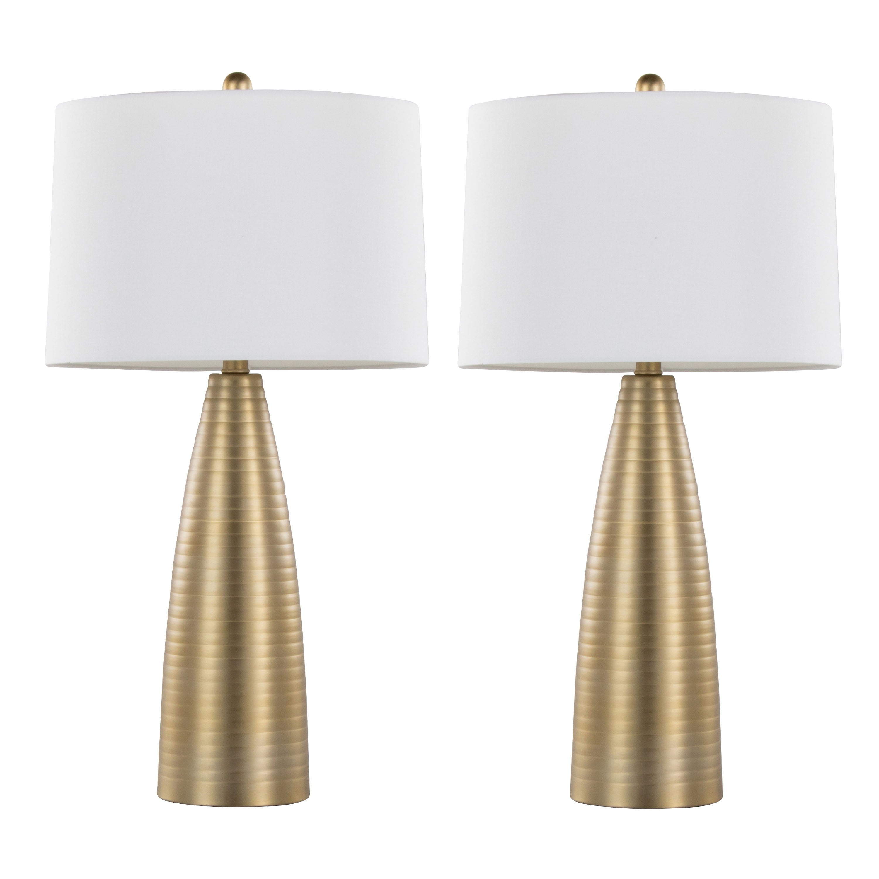 Maya - Contemporary Table Lamp (Set of 2) - Gold / White