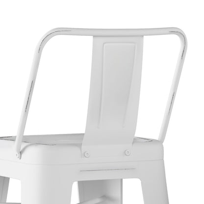 Rayne - Metal Bar Stool (Set of 2) - Distressed White