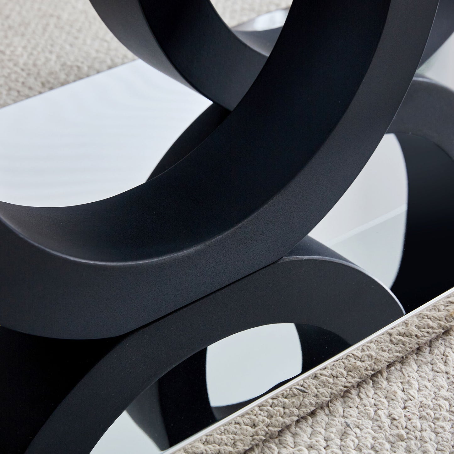Modern Style Glass Top Coffee Table, Suitable For Living Rooms And Lounge Areas - Black