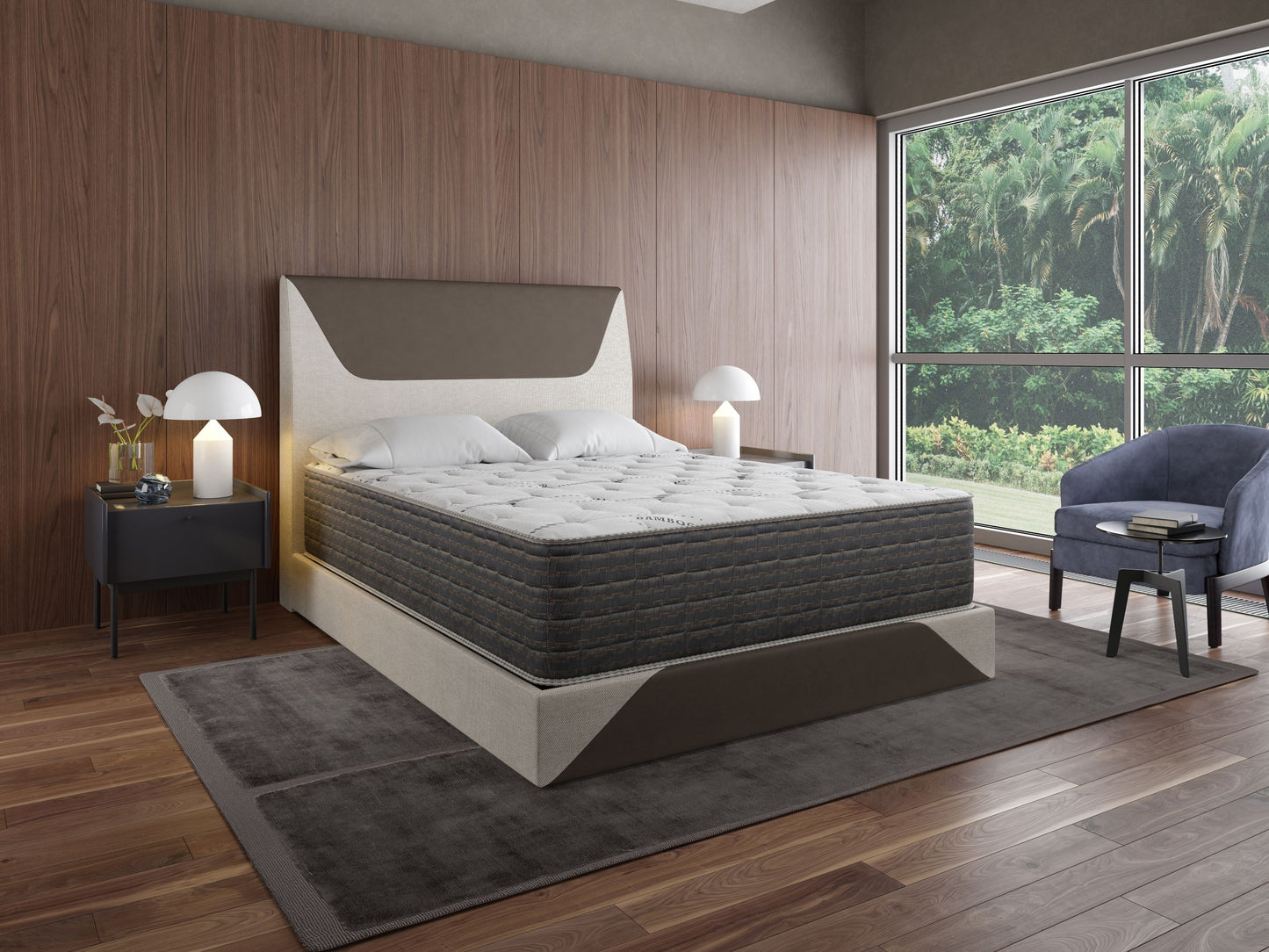 Dream Flex - 13.5" Twin Long Two Sided Plush Mattress - White / Gray