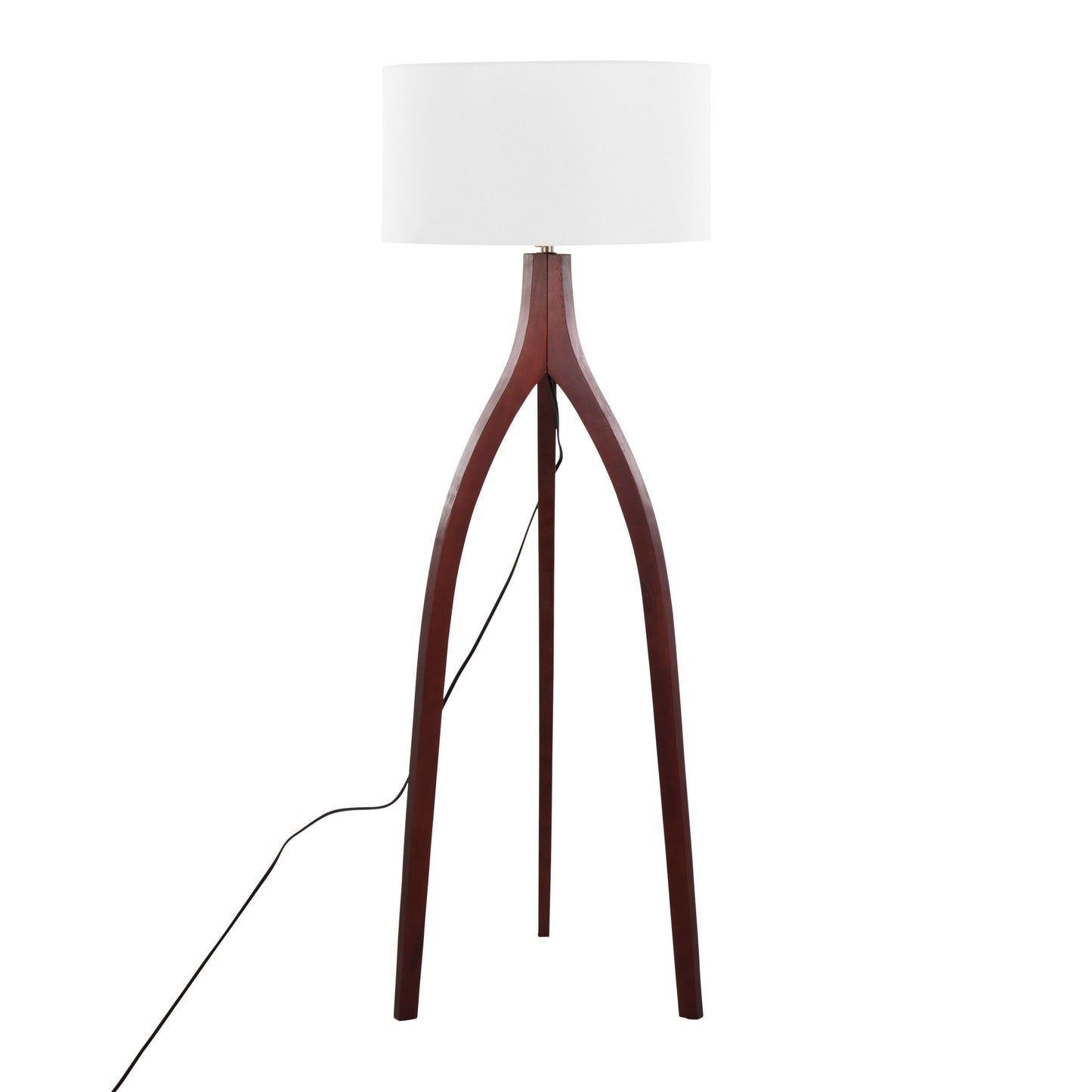 Wishbone - Contemporary Floor Lamp - Walnut / White