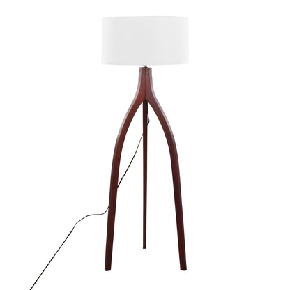 Wishbone - Contemporary Floor Lamp - Walnut / White