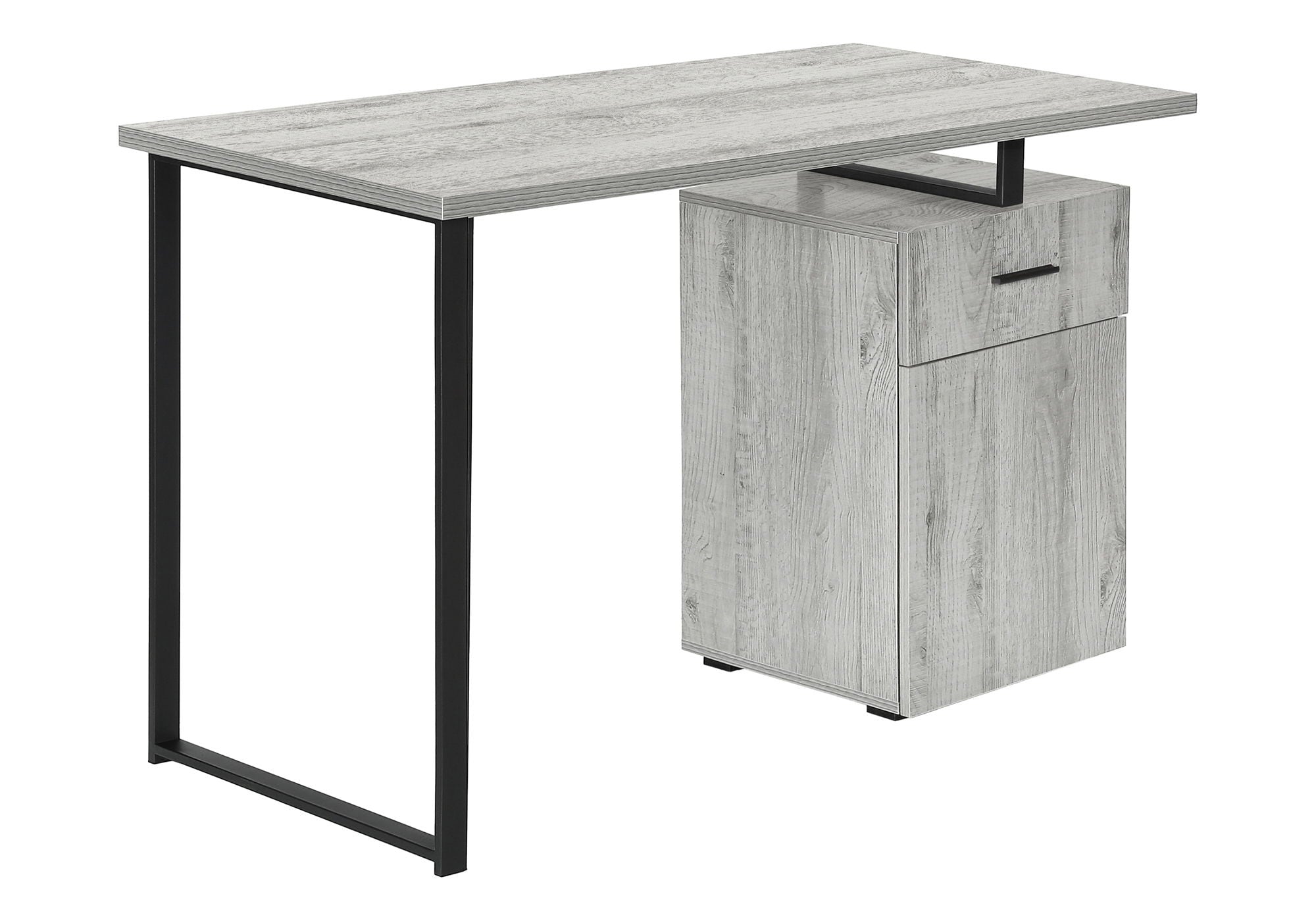 Computer Desk, For Laptop, Left, Right Set-Up, Storage Drawers, Work, Contemporary, Modern - Gray