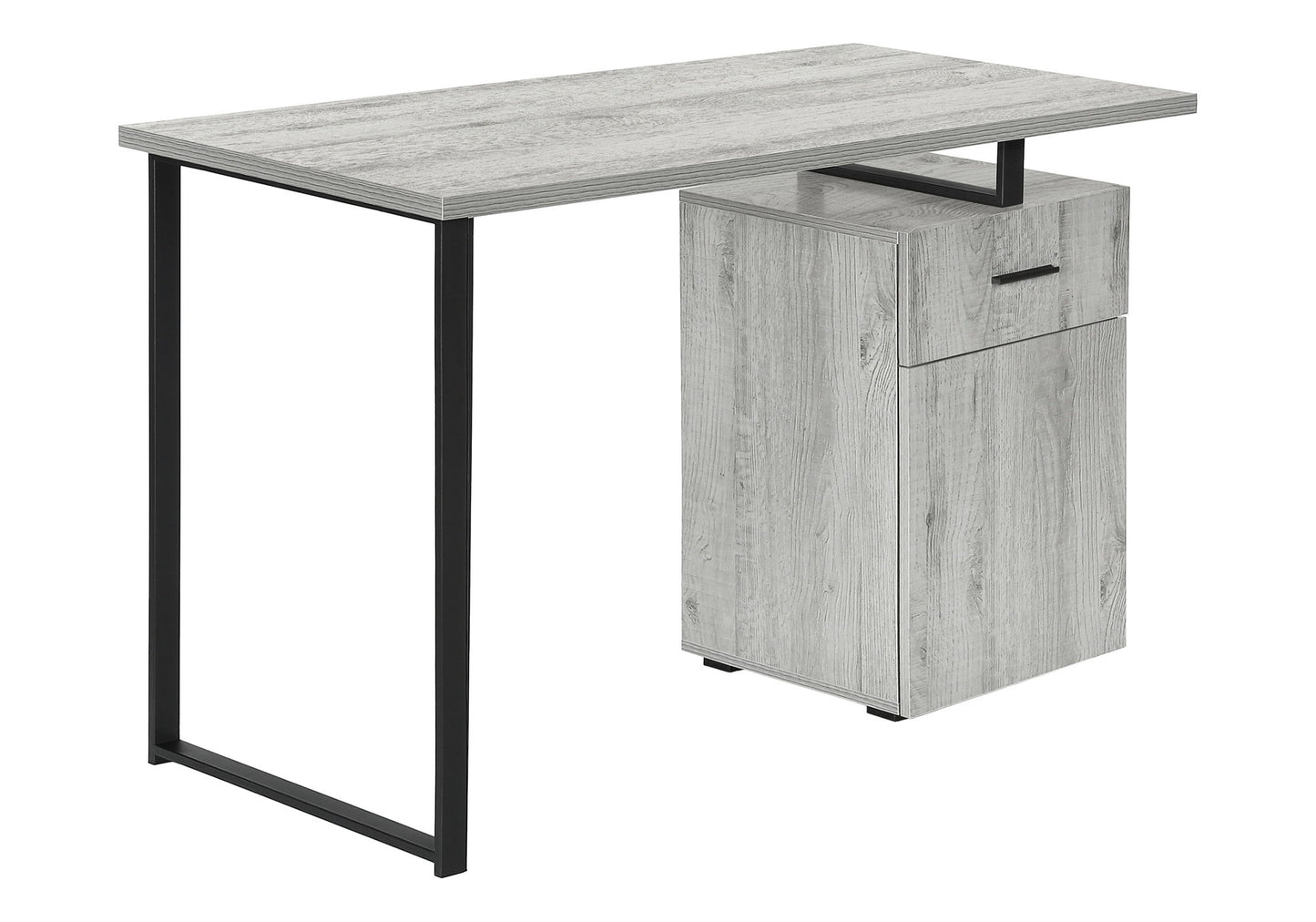 Computer Desk, For Laptop, Left, Right Set-Up, Storage Drawers, Work, Contemporary, Modern - Gray