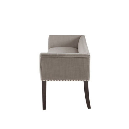 Modern Design The Bench Upholstered Solid Wood - Gray