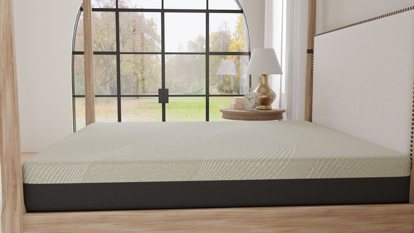 12" Queen Comfort Series Soft Gel Memory Foam Tight Top Mattress - Black / Gray
