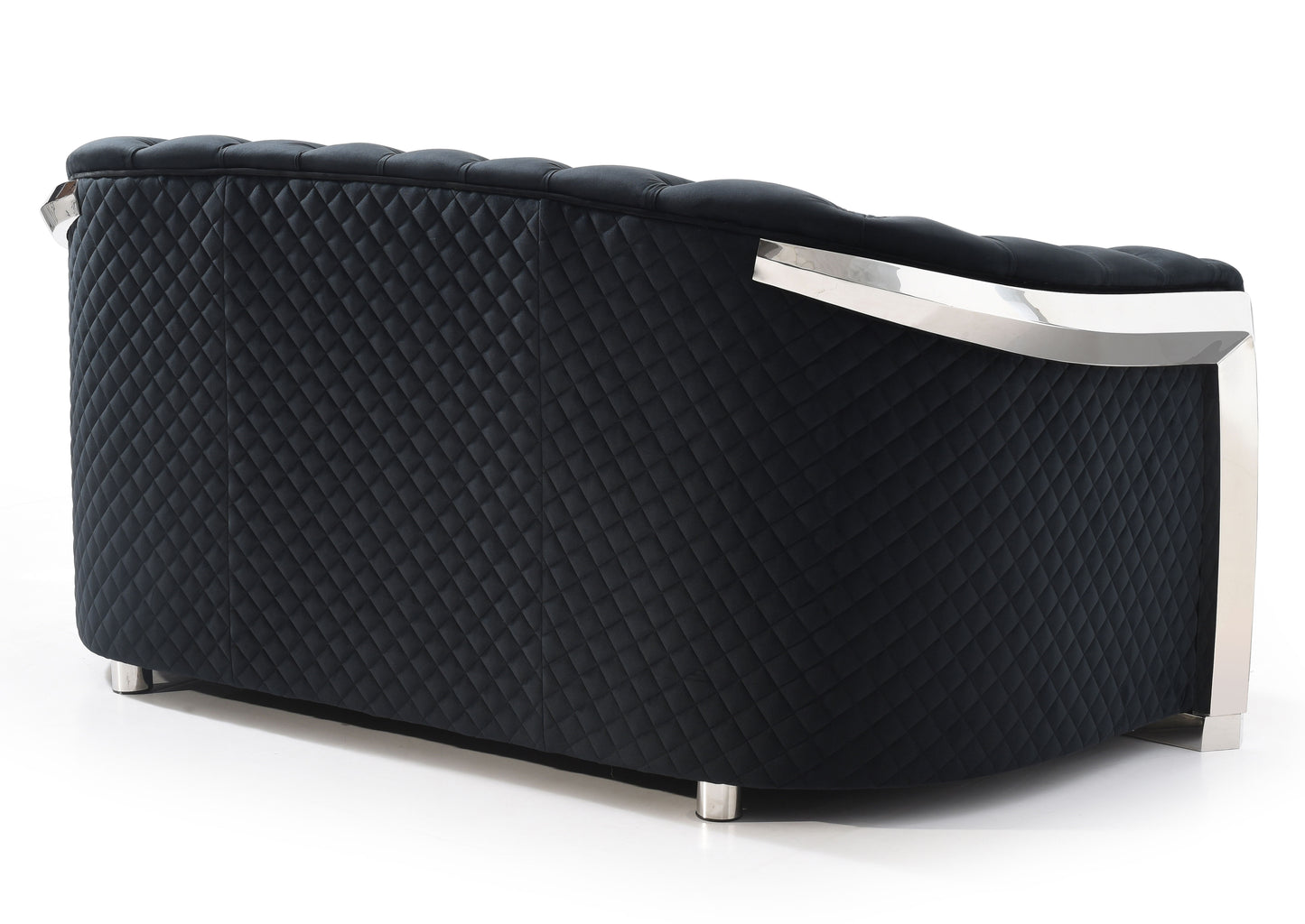 Loveseat With Flared Arms - Black