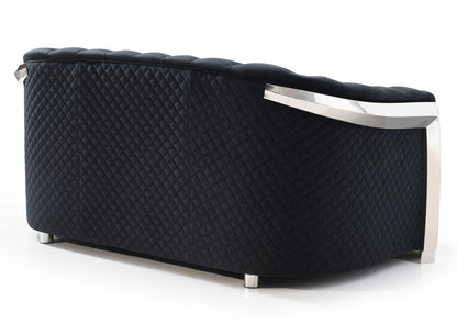 Loveseat With Flared Arms - Black