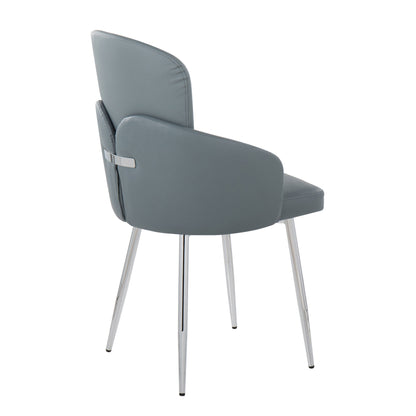 Dahlia - Contemporary Dining Chair (Set of 2) - Chrome / Gray