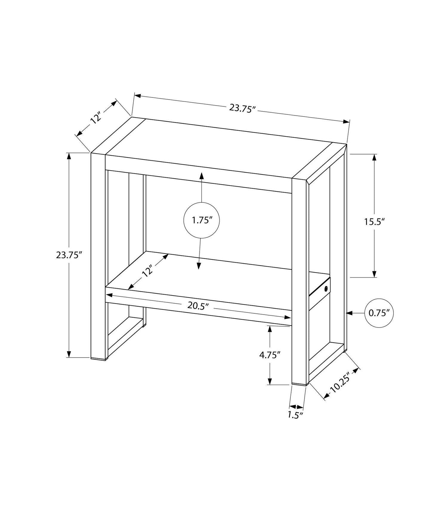 Accent Table, Side Industrial - Black