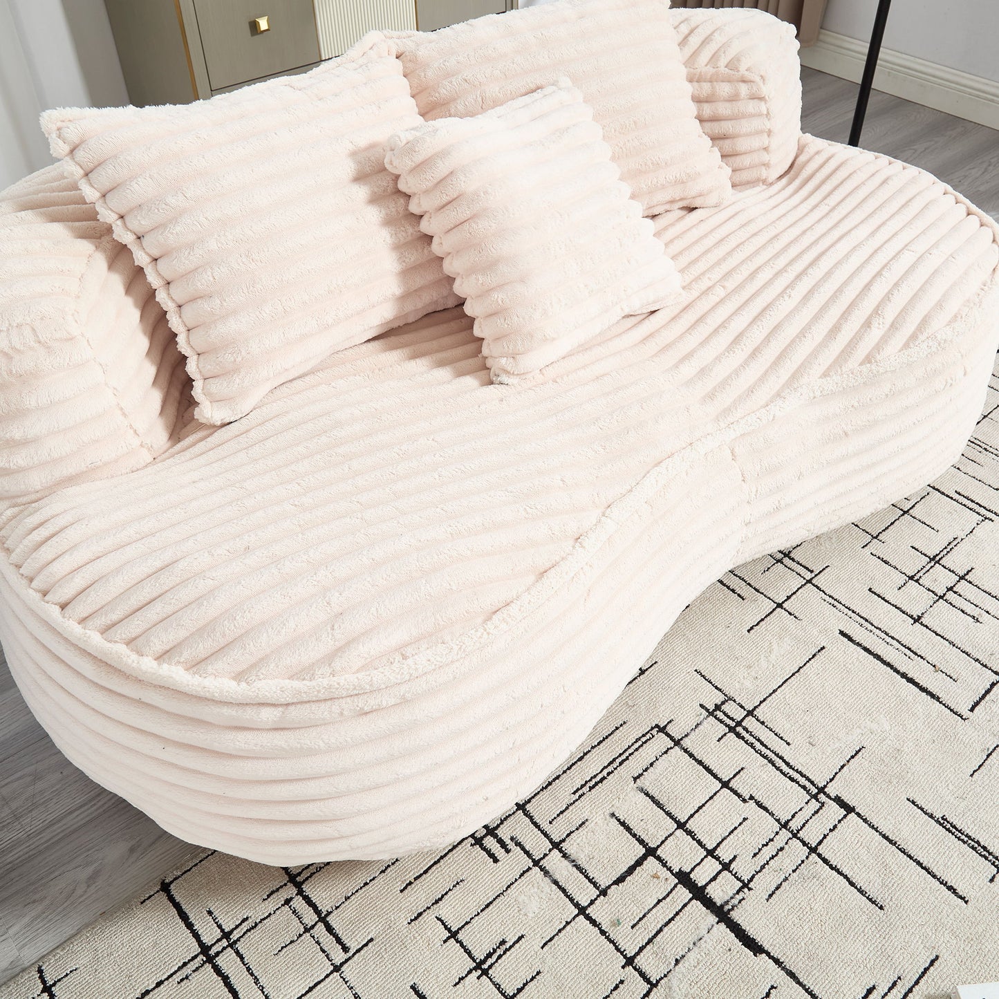Bean Bag Sofa Lazy Sofa Comfort Lounger High Back Chair For Adults And Kids, Indoor & Outdoor - Beige