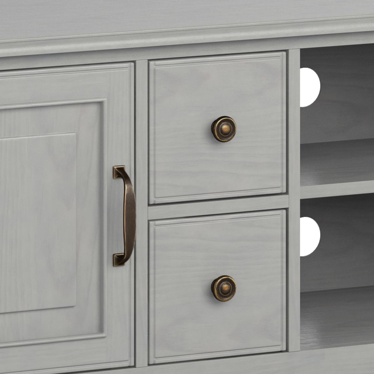 Connaught - Wide TV Stand - Fog Gray