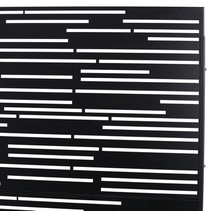 Outdoor & Indoor Privacy Screen Freestanding Decorative Panel Steel - Black