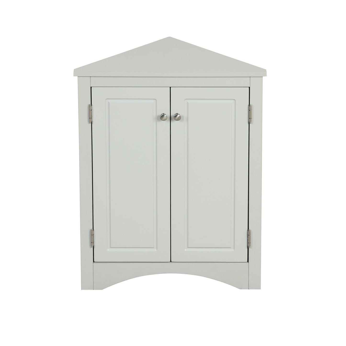 Triangle Bathroom Storage Cabinet With Adjustable Shelves, Freestanding Floor Cabinet For Home Kitchen - Gray